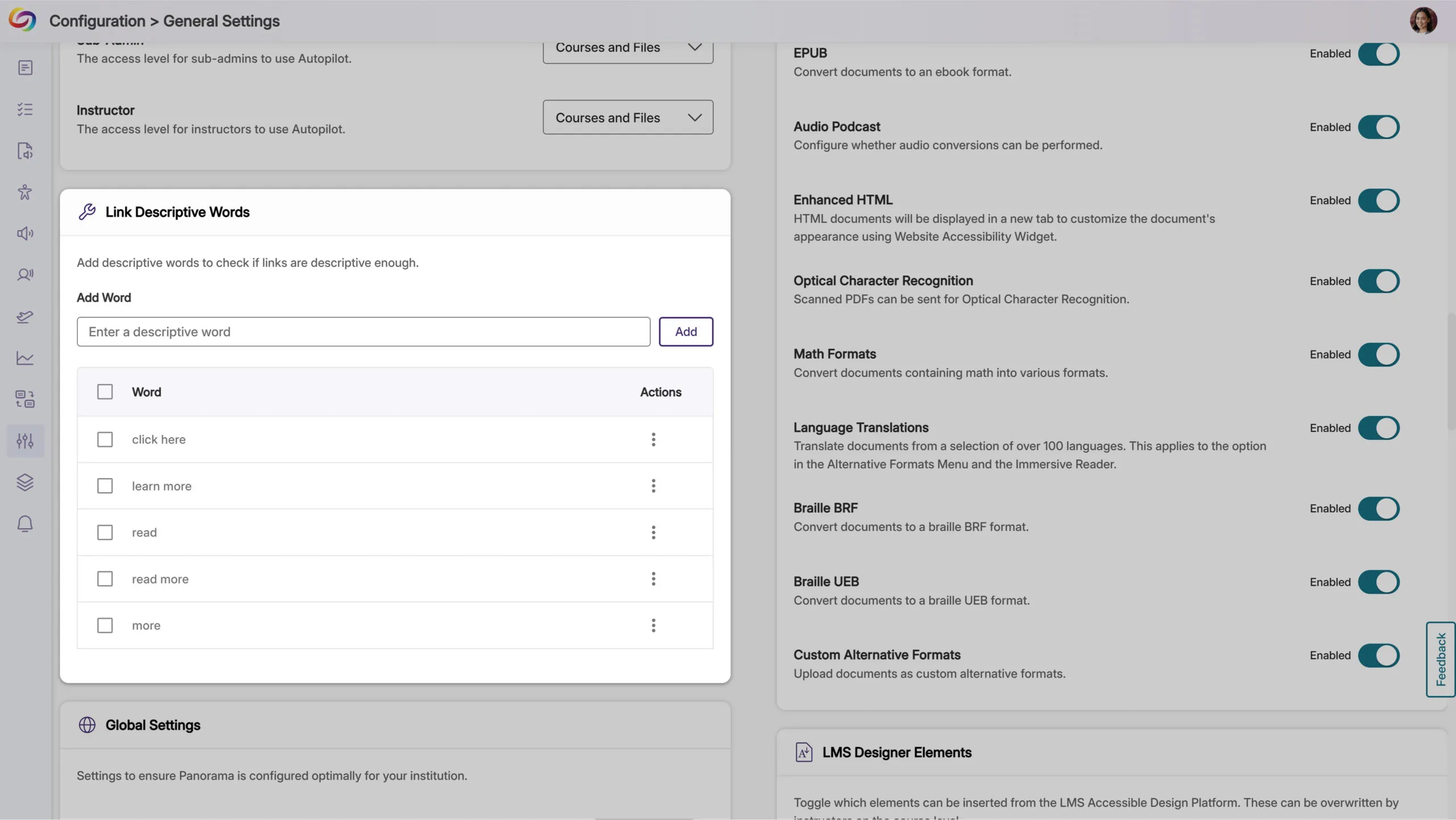 Ability to Customize Non-Descriptive Link Terms