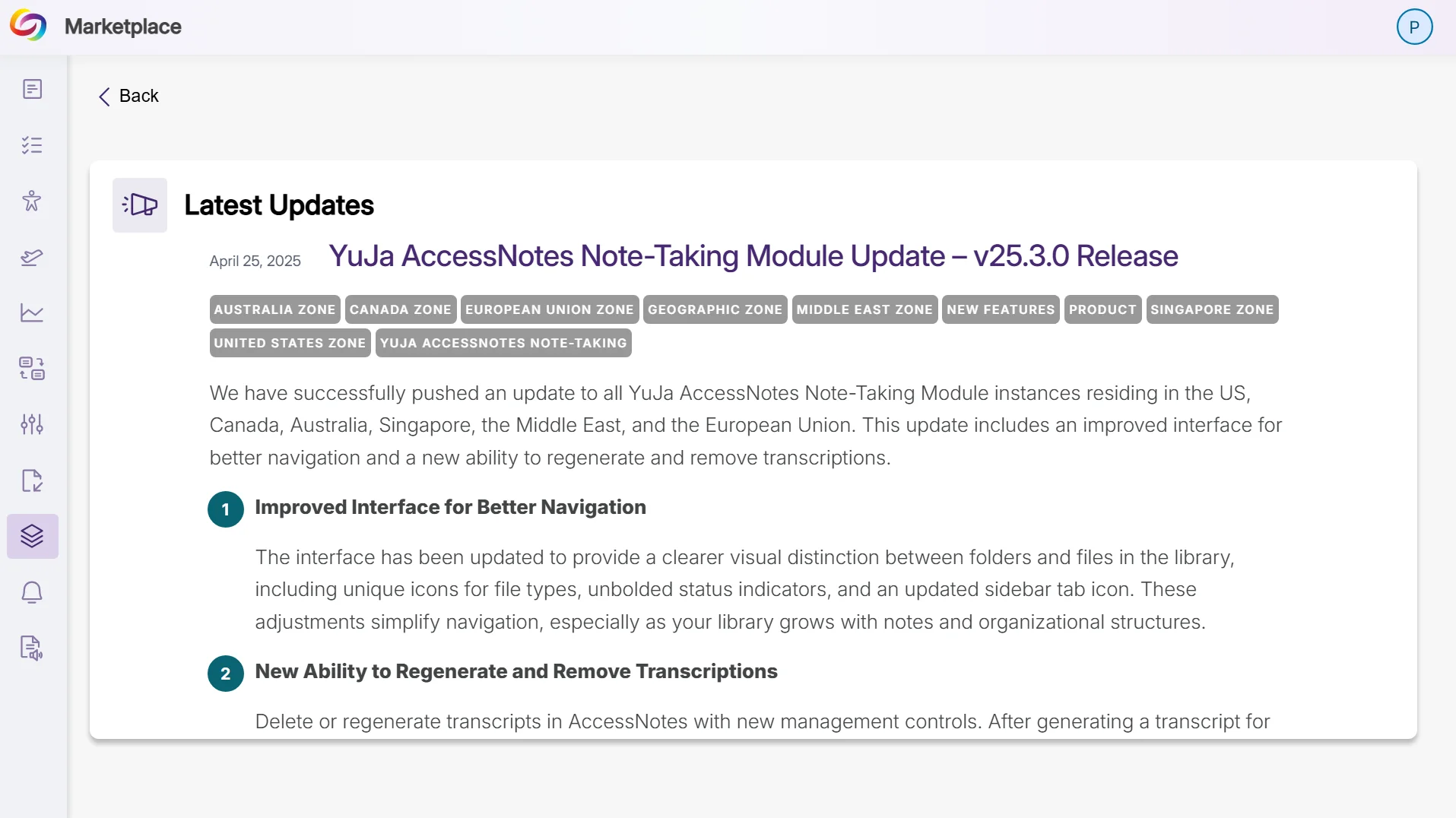 The marketplace shows update alerts for the latest Panorama release.
