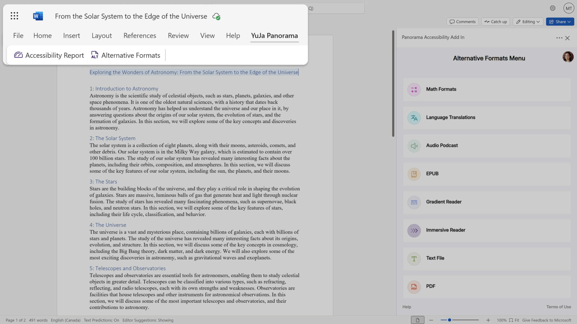 Mac and Office Online support: Use the add-in on Mac devices and Microsoft Office Online, not just Windows.