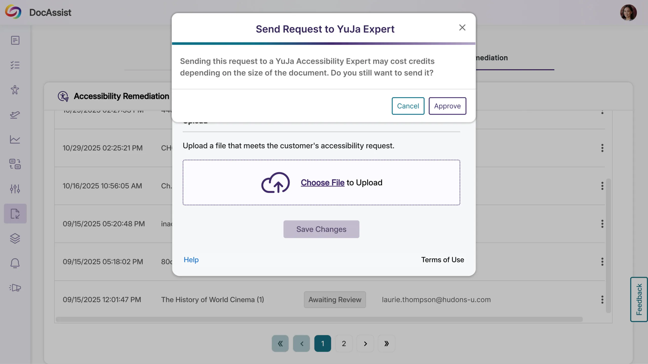 Send request feature