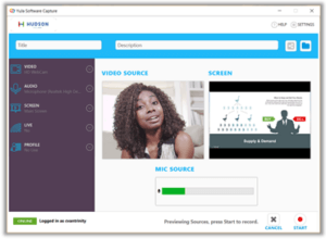 Screenshot of Enterprise Video Platform Software Capture Video Source and screen information.