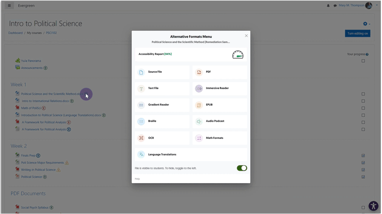 An Alternative Format being generated.