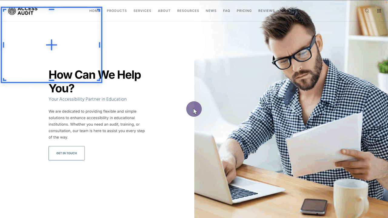 A selected screen area is resized.