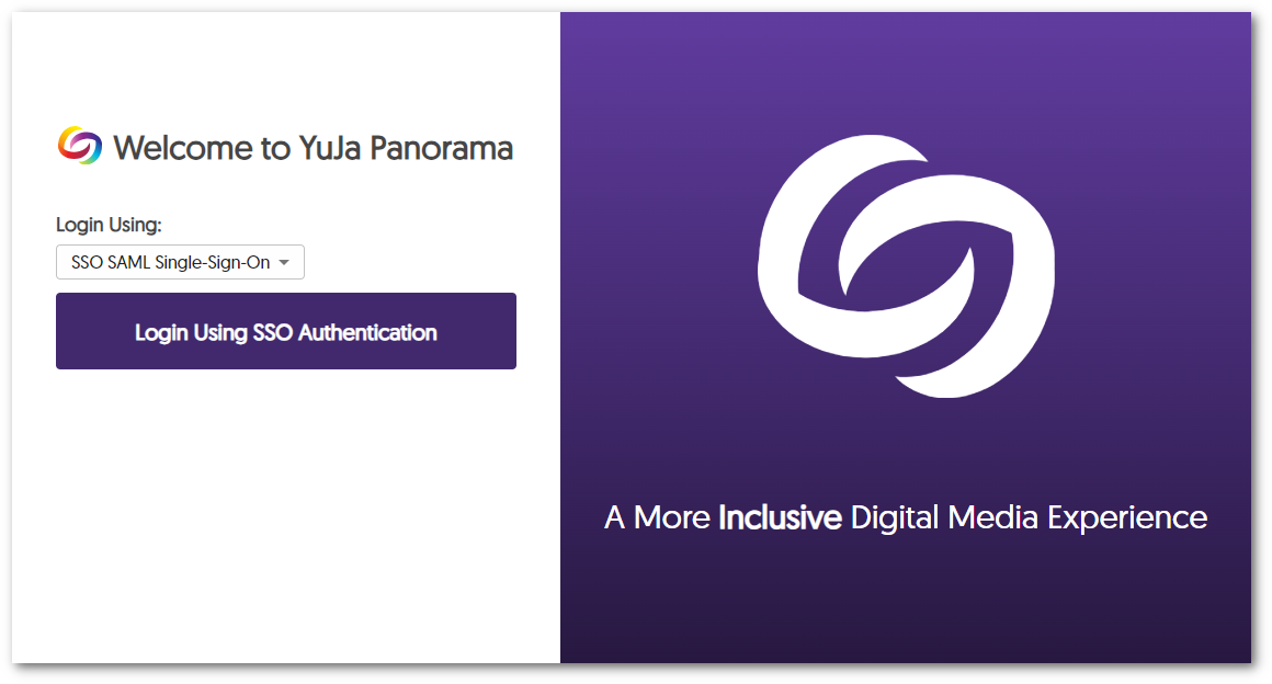 Panorama SSO SAML sign-on page.