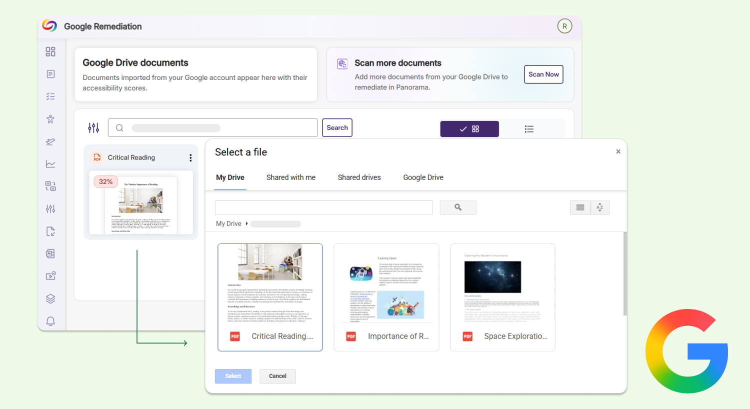 Google Remediation Menu in YuJa Panorama