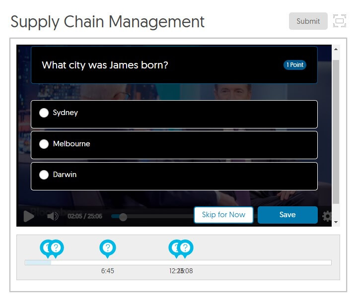 Screenshot of supply chain management.