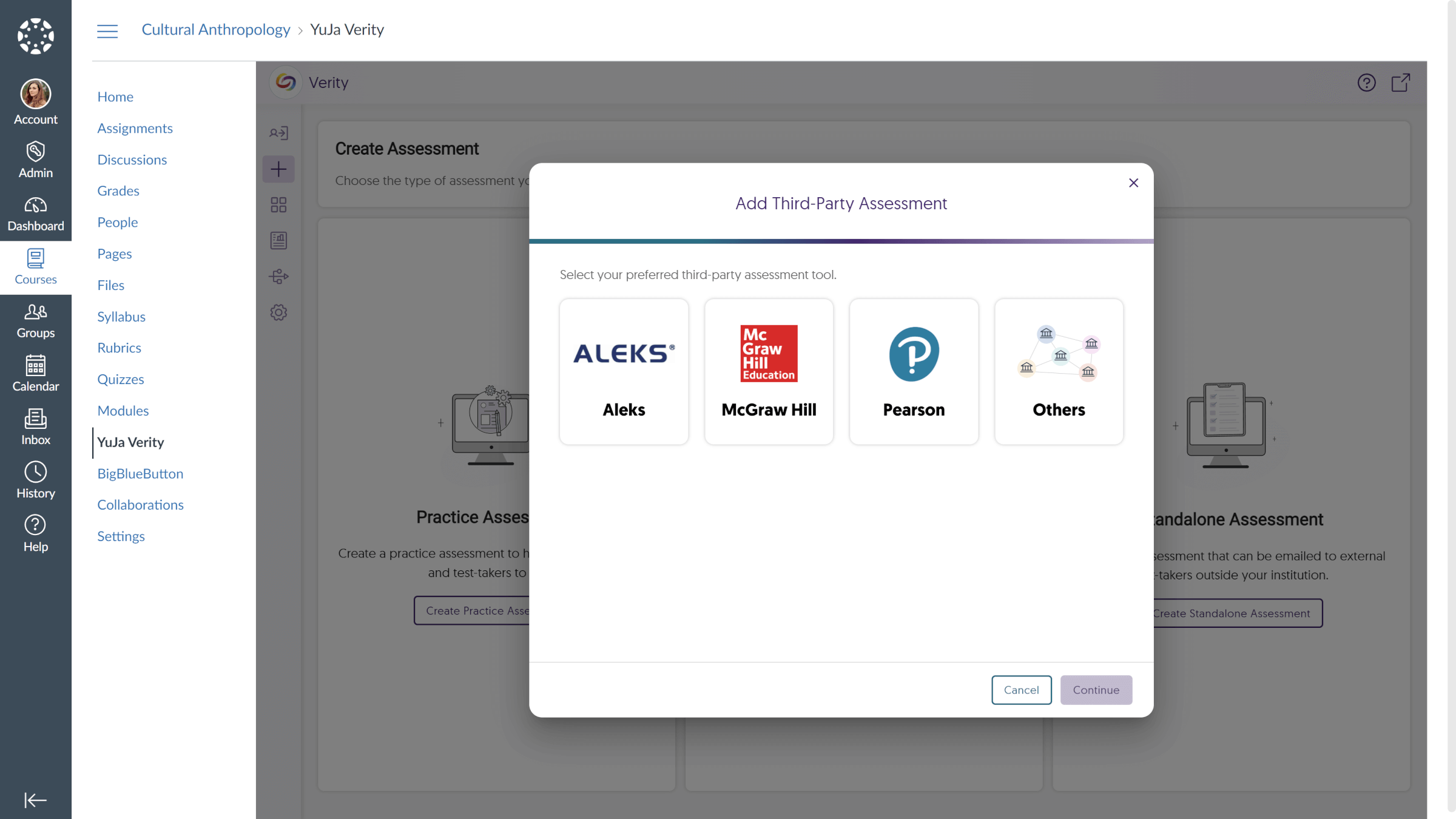 The 'Add Third-Party Assessment' modal.