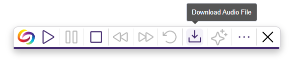 An image highlighting the button to download an MP3 file of your selected content from YuJa SmartSpeaker.