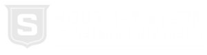 Southeastern Louisiana University white logo