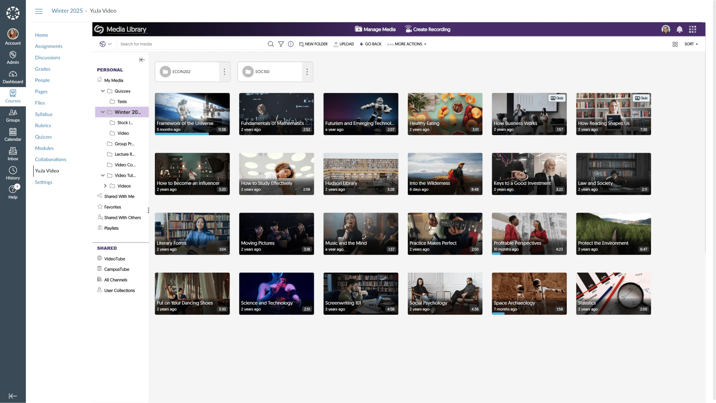 Media Channel view within Canvas screenshot.