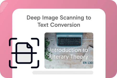 Deep Image Scanning to Text Conversion Icon.