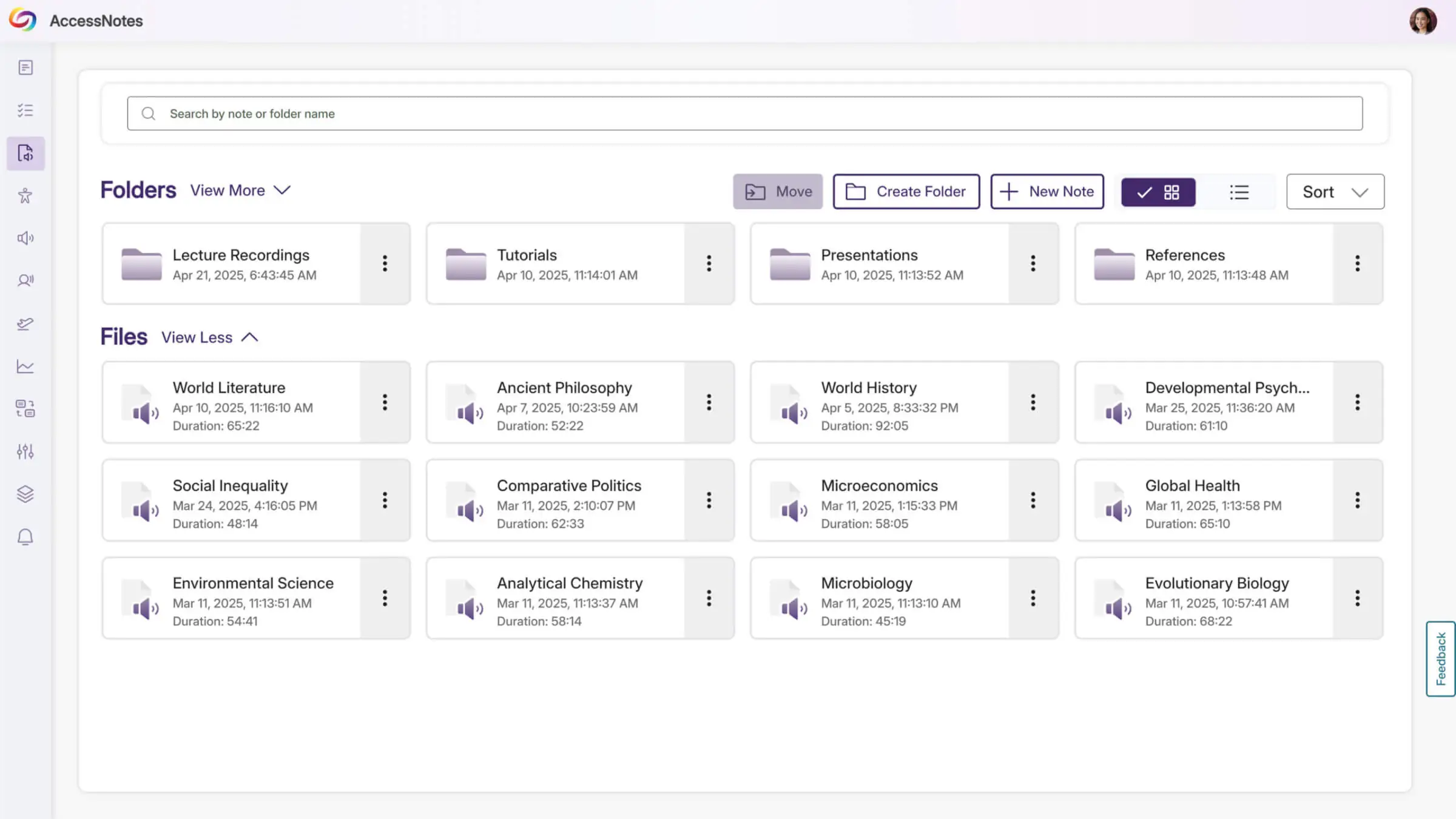 Organize Your Panorama Notes Using Folders and Subfolders screenshot.