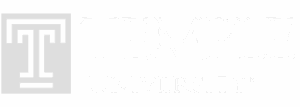 Temple University white logo