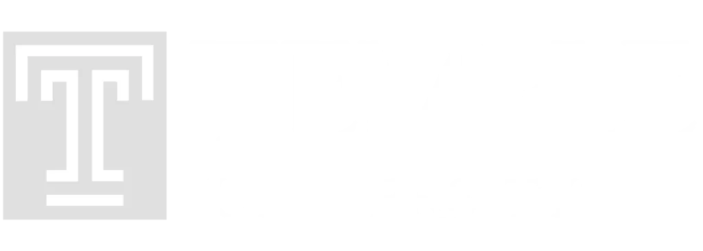 Temple University white logo