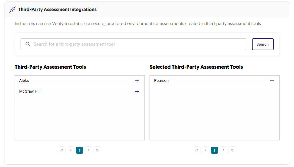 An image of the Third Party Assessment Integrations setting.