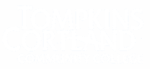 Tompkins Cortland Community College white logo