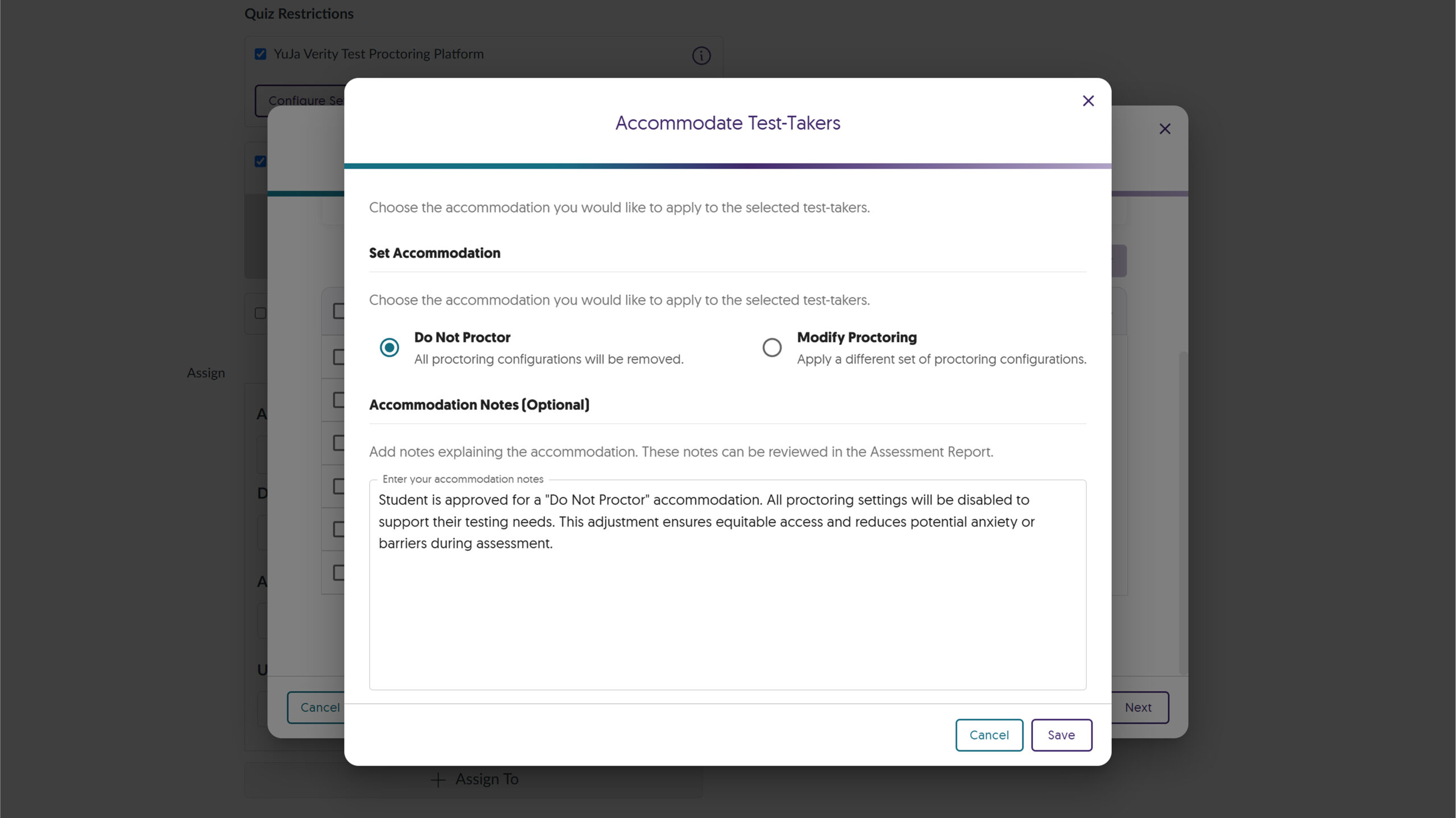 Enhanced Student Accommodation Controls for Streamlining the Exemption Management Process