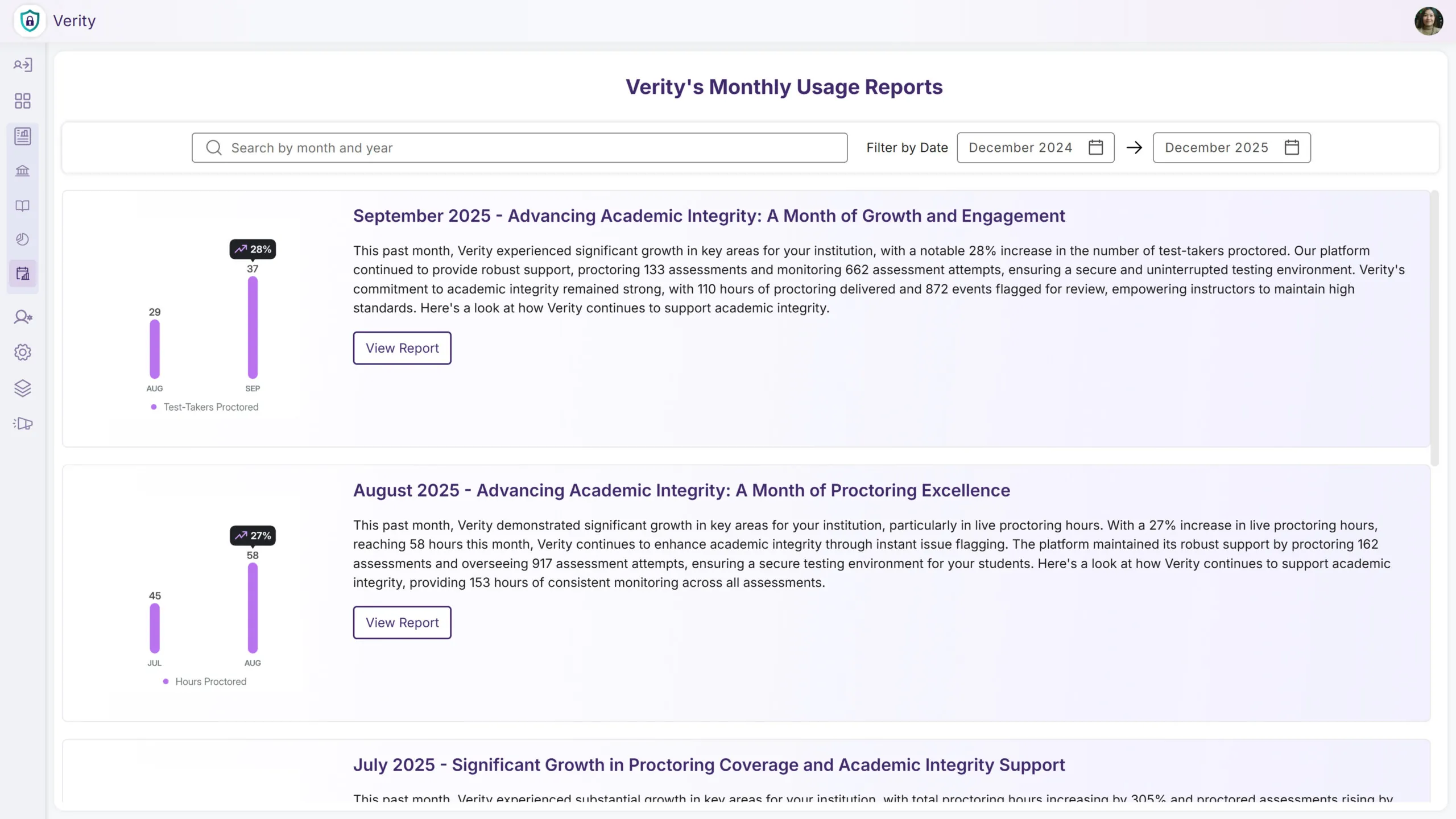 Monthly Usage Reports