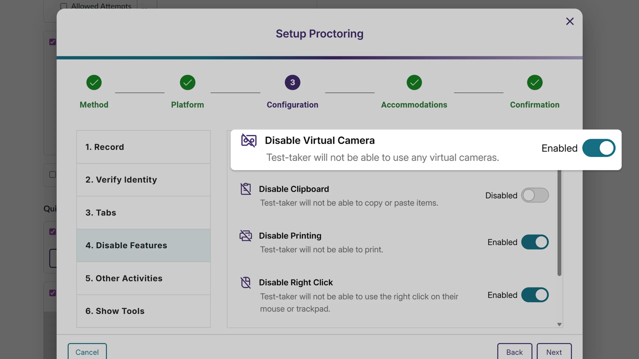 Virtual Camera detection