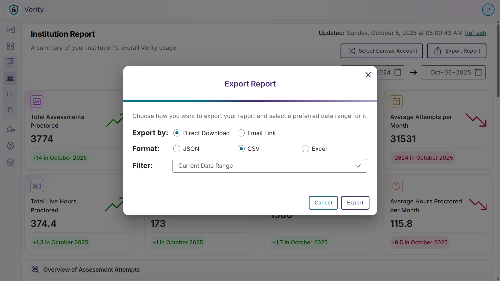 Export Reports for Offline Viewing