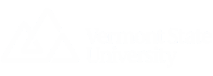 Vermont State University white logo