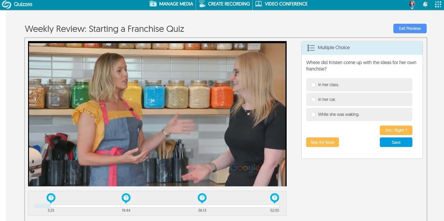 In-Video Quizzing to Supplement Distance Learning