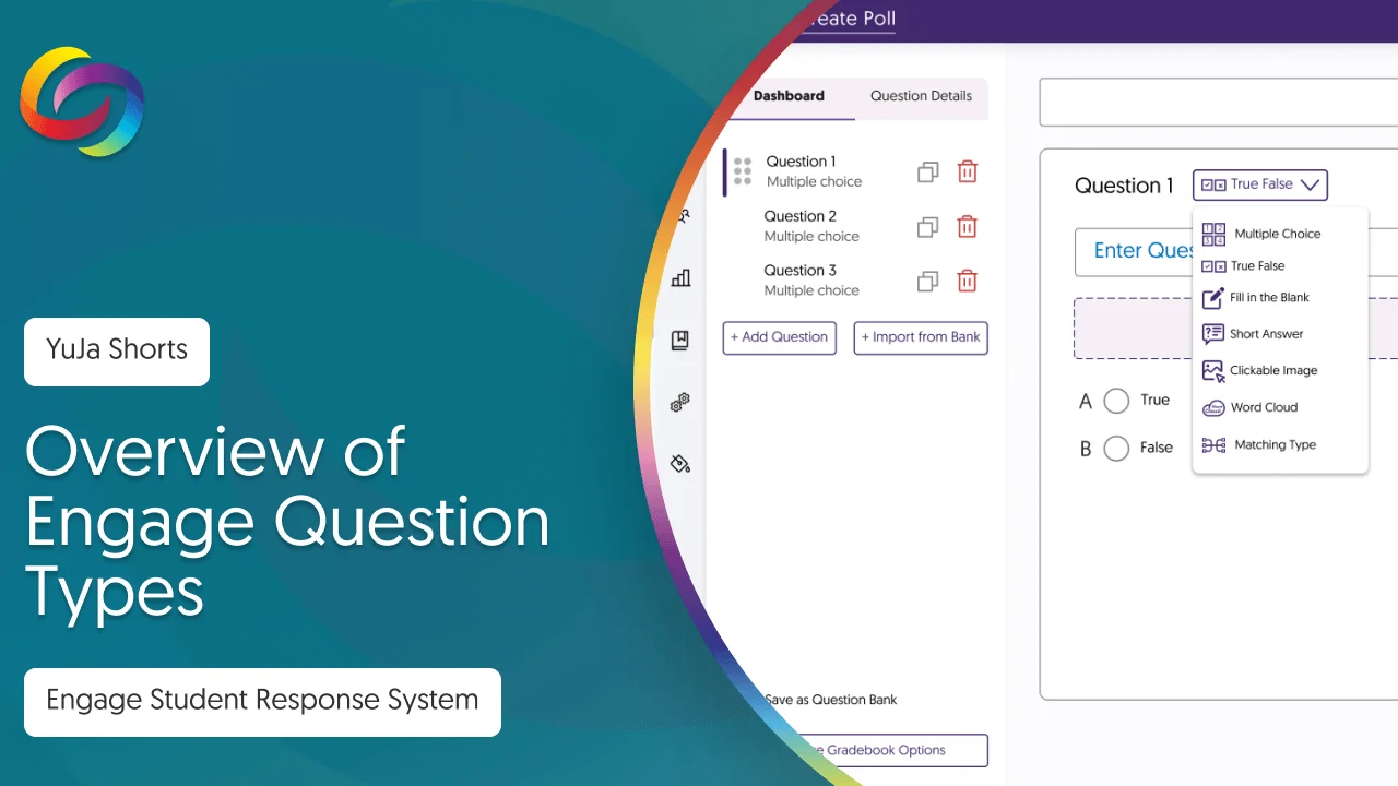 Overview of YuJa Engage Question Types video cover.