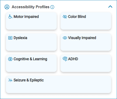 Website Accessibility Profiles pop up.