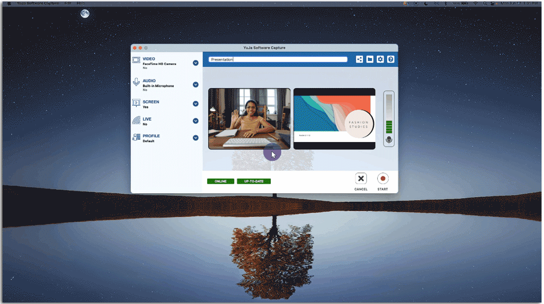 Software Capture tab navigation.