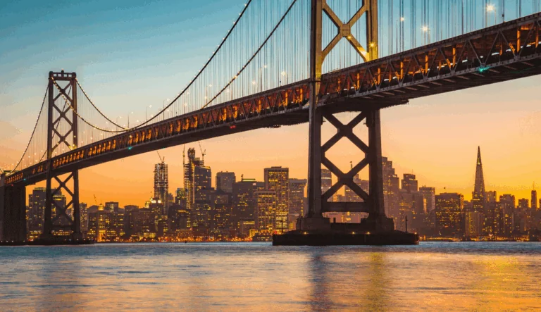 The San Francisco Bay area skyline.