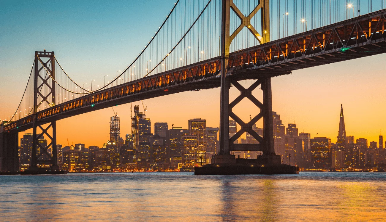 The San Francisco Bay area skyline.