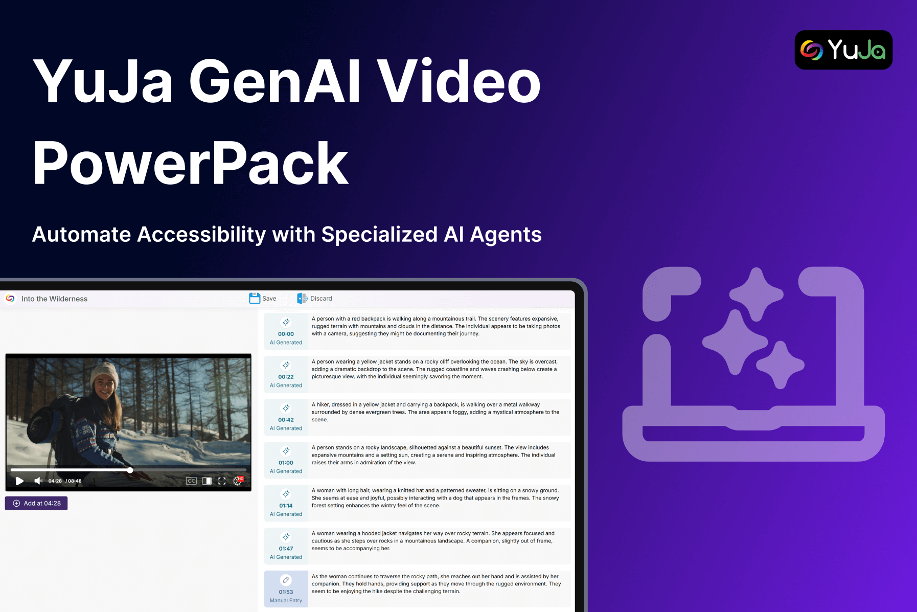 YuJa GenAI Video PowerPack brochure cover.