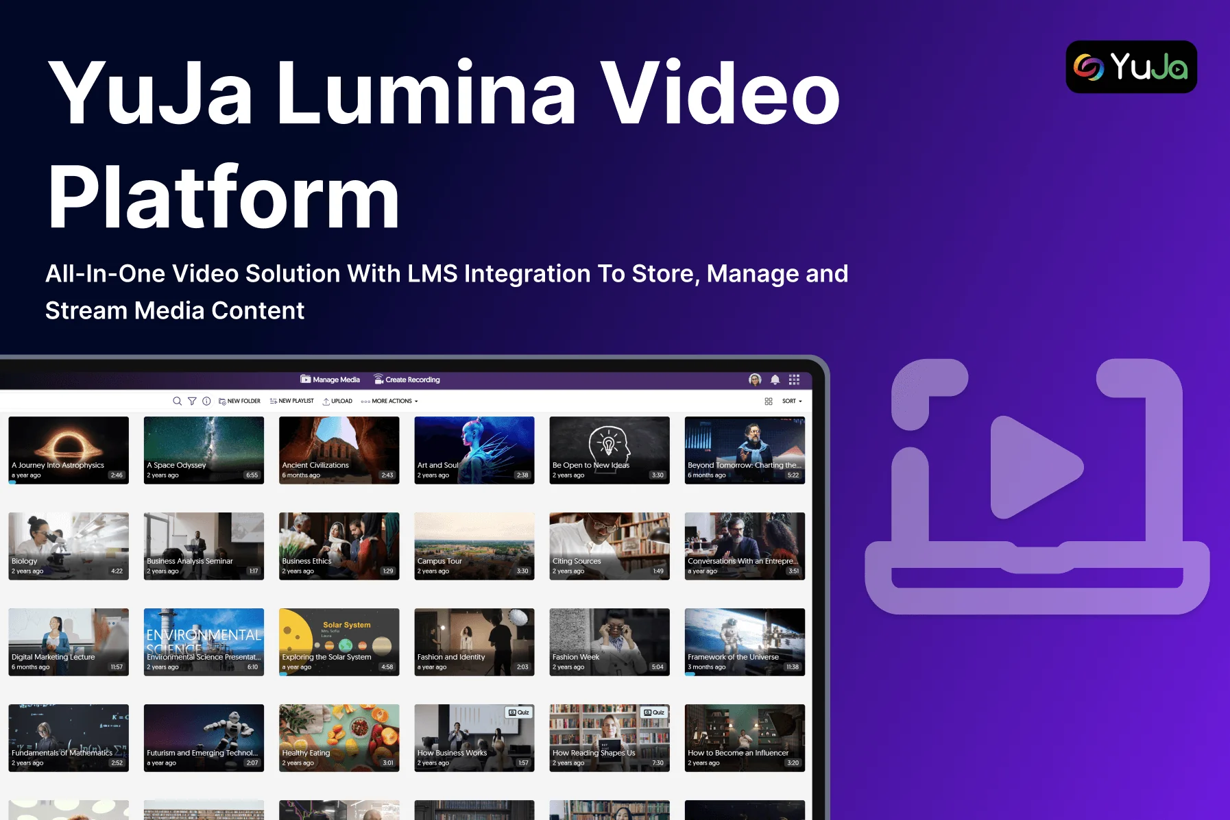 YuJa Media Management Suite brochure cover.