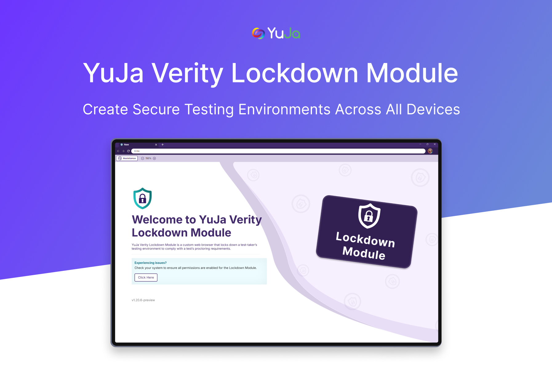 YuJa Verity Lockdown Module brochure cover.