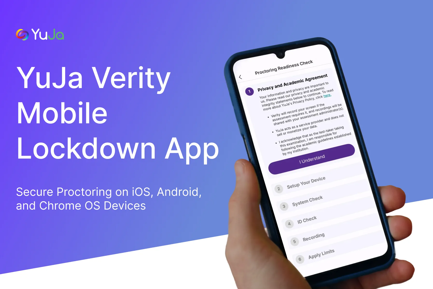 YuJa Verity Mobile Lockdown App brochure cover.