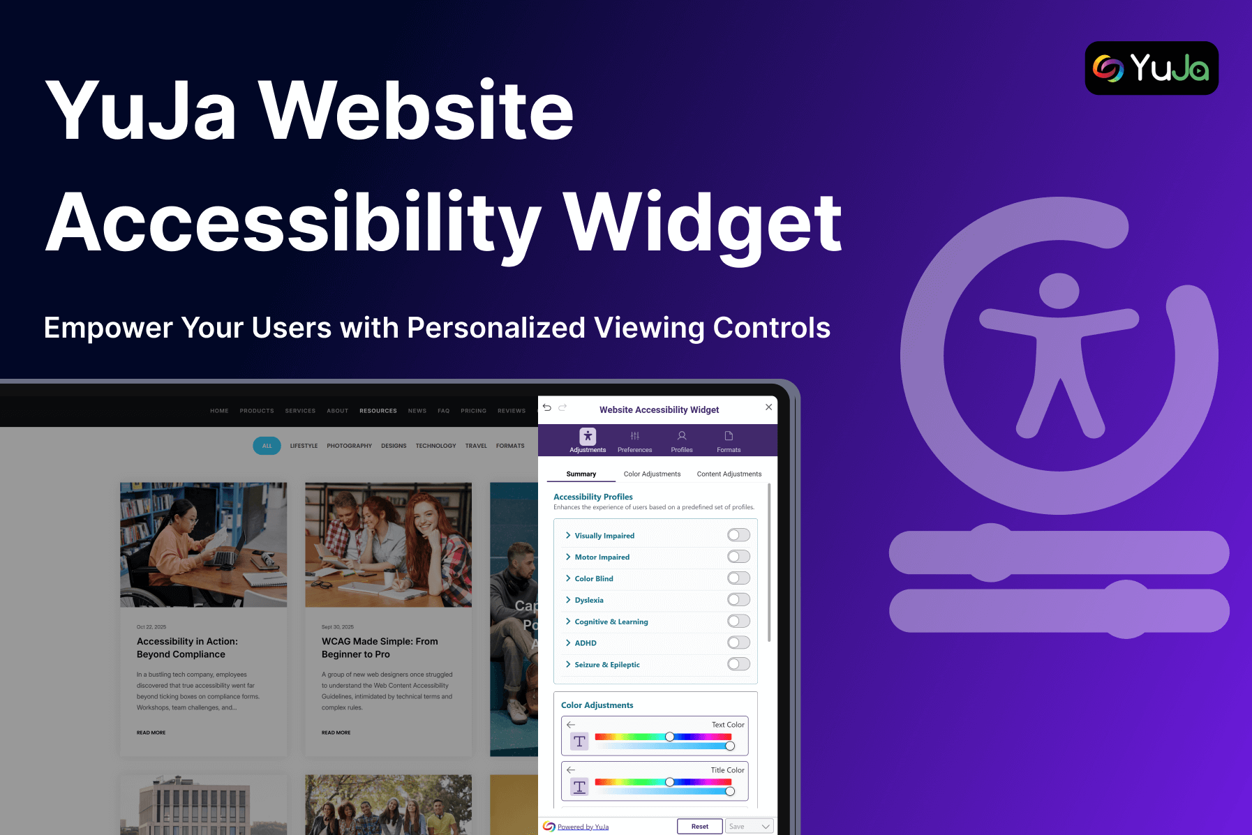 YuJa Website Accessibility Widget brochure cover.