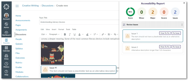 Broad Set of Accessibility Checks for Images