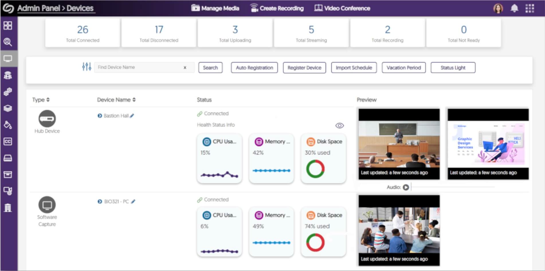 Automated Room Scheduling and Recording screenshot.