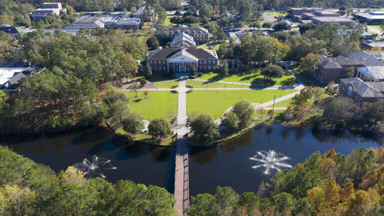 An aerial view of Coastal Carolina University