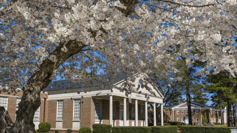 The Vernon E. White Building on the main campus of Pitt Community College in Winterville, North Carolina.