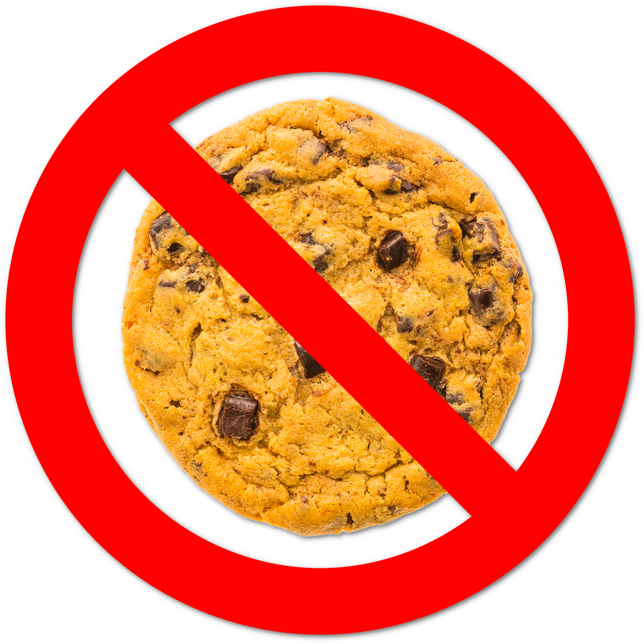 A no cookies symbol.