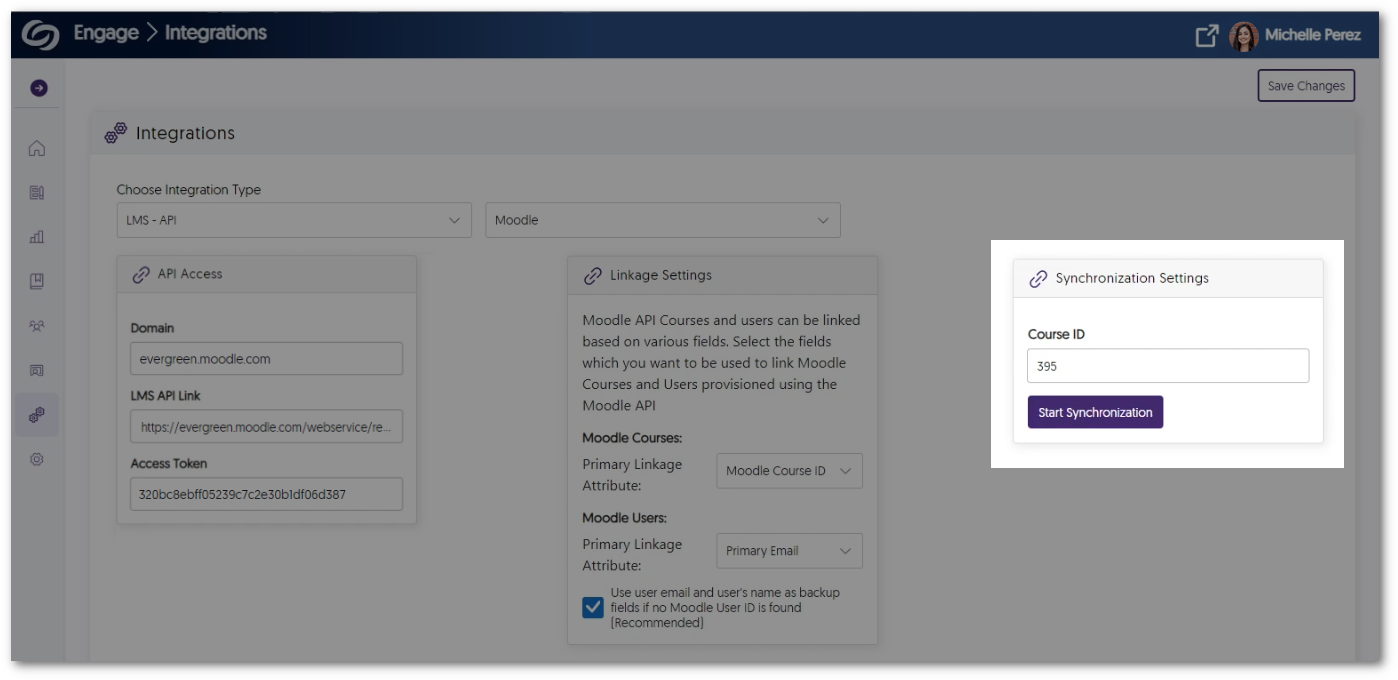 Roster Sync option featured inside the LTI integrations page.