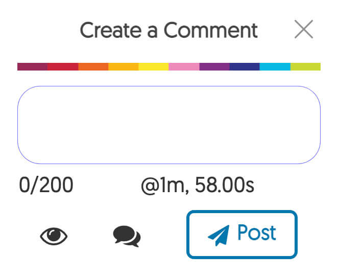 Close view of create a comment dialog.