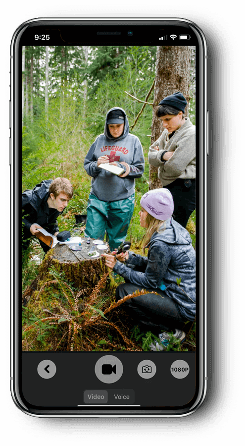 Mobile device with YuJa recoring screen.