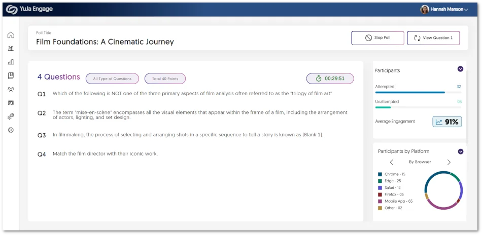 Share Poll page showcasing new analytics. 