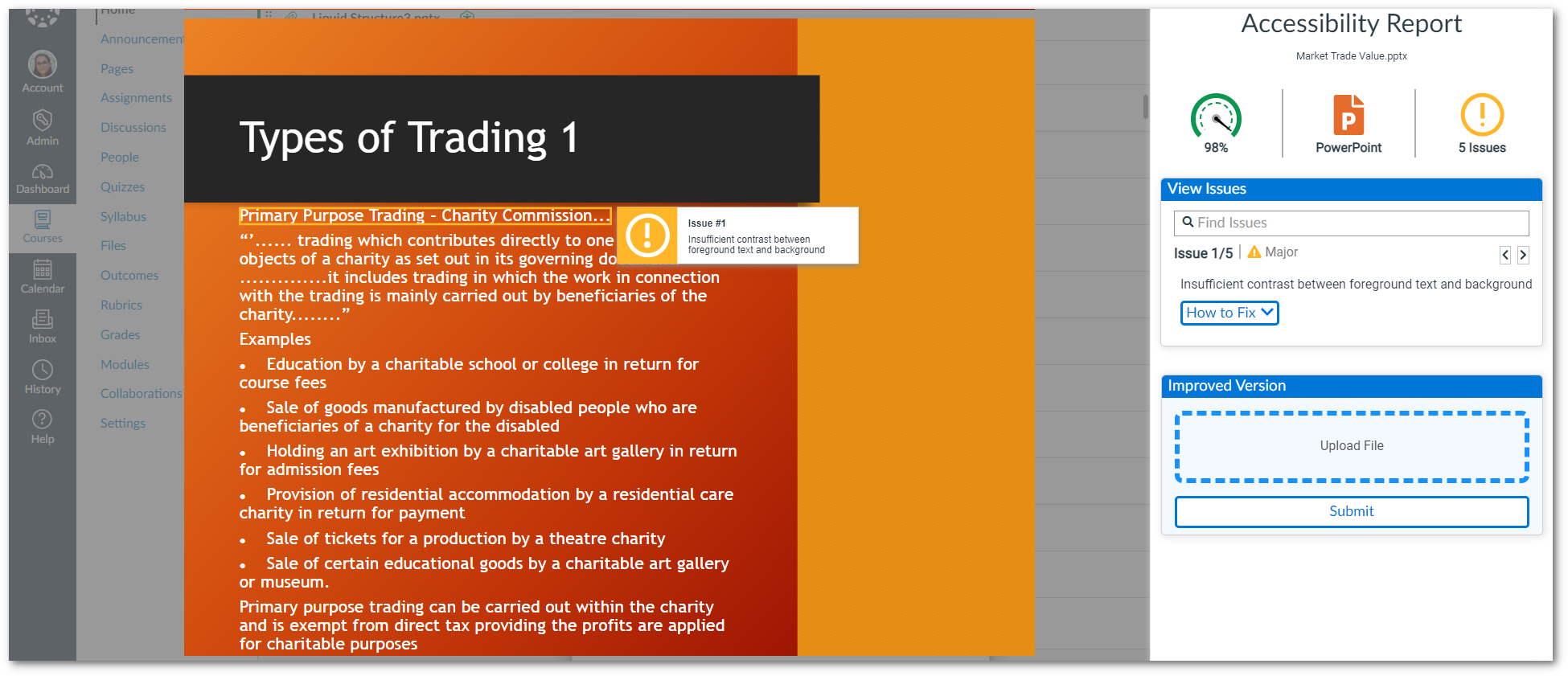 Insufficient Contrast reporting for a Gradient background. 