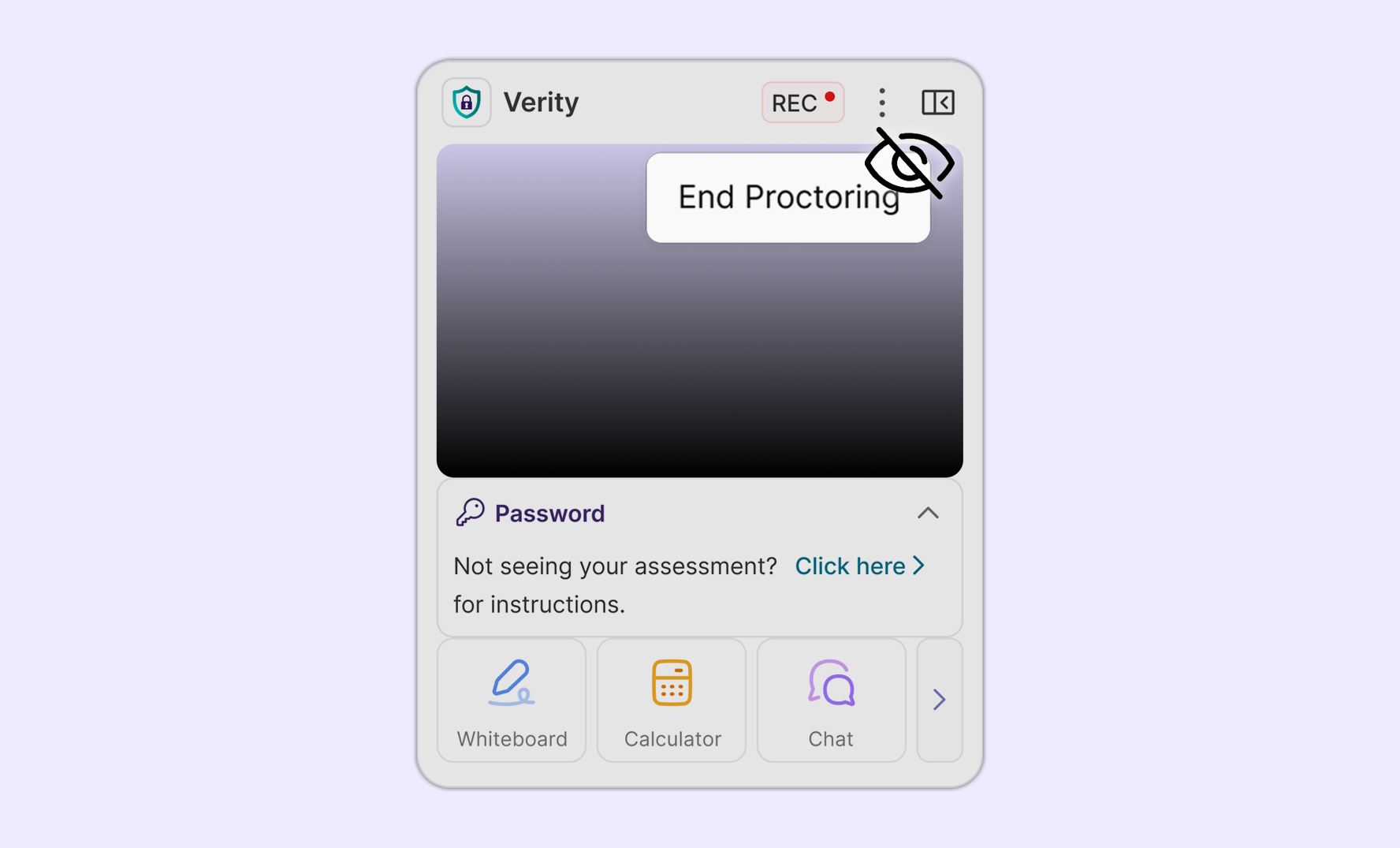 Hide the End Proctoring button inside a Verity proctoring modal from the student view.