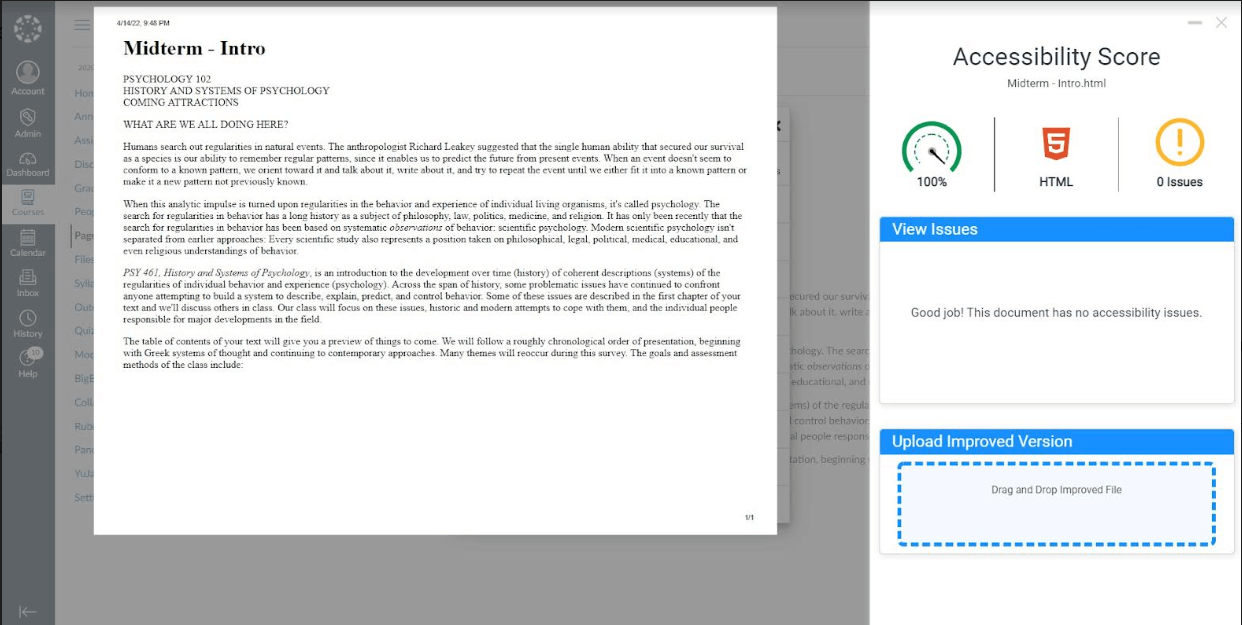 Scan HTML Embedded Content within the LMS