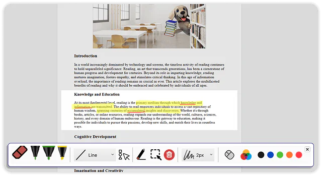 A presentation being annotated.