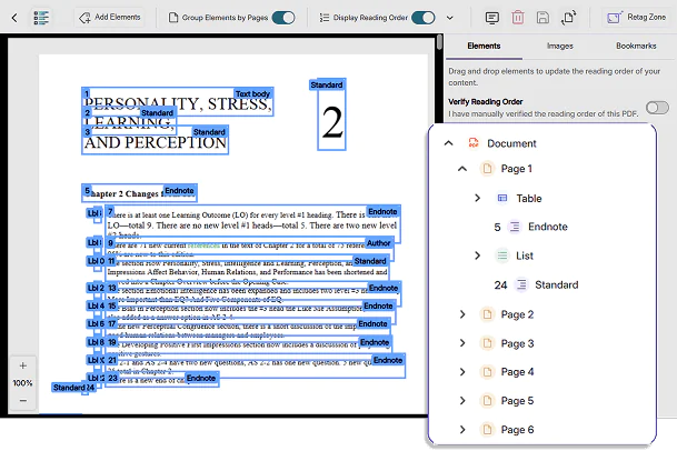 PDF tag structure using Structural Remediation in Panorama.
